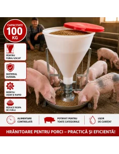 Hrănitoare porci 100 kg | Furaj uscat | Adapatoare.ro