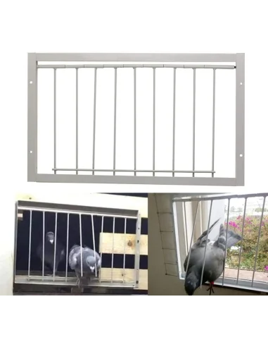 Ușă porumbei 40 cm cu bare metal – intrare controlată volieră