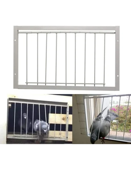 Ușă porumbei 50 cm cu bare metal – acces controlat volieră