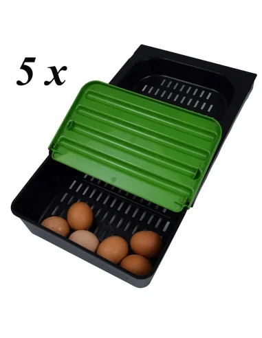 Tăvi cuibar găini set 5 buc | anti consum ouă | adapatoare.ro