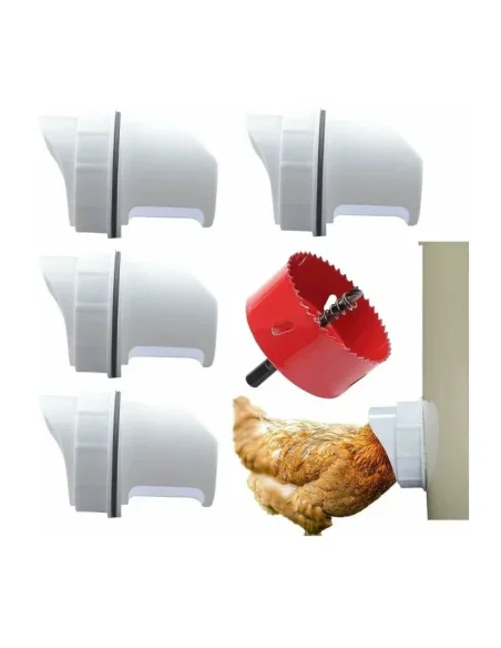 Set 4 hrănitoare automate pentru păsări și găini + carota găurire