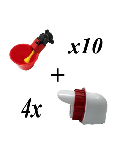 Pachet Promo: 4 Hrănitoare + 10 Adăpători Automate pentru Păsări / Găini