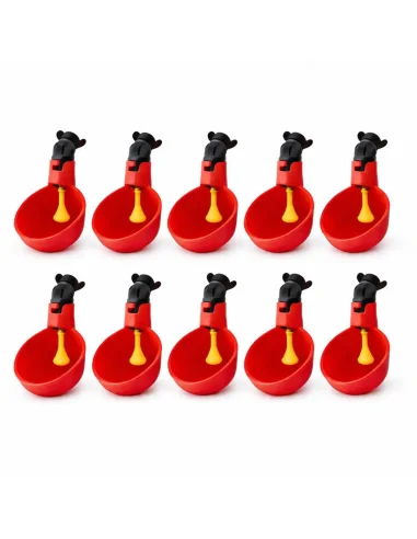 Set 10 adapatori automate gaini si pasari cu piulita pentru montaj pe bidon