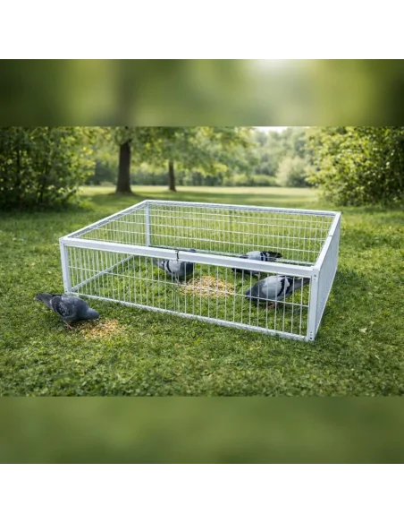 Cușcă capcană păsări 90x60 cm cu pereți mobili – sistem eficient pentru capturare vie